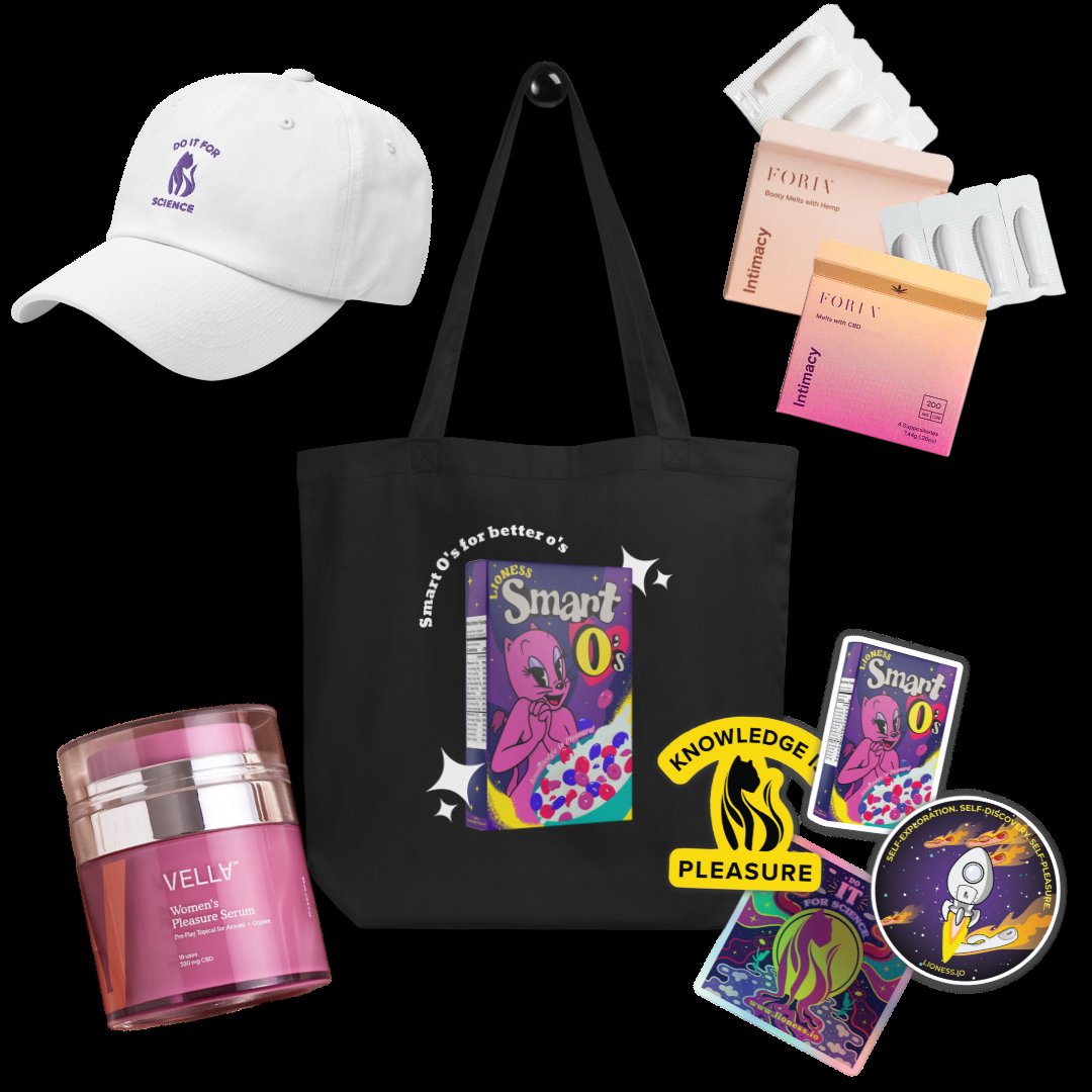 lioness merch and cbd products on white background